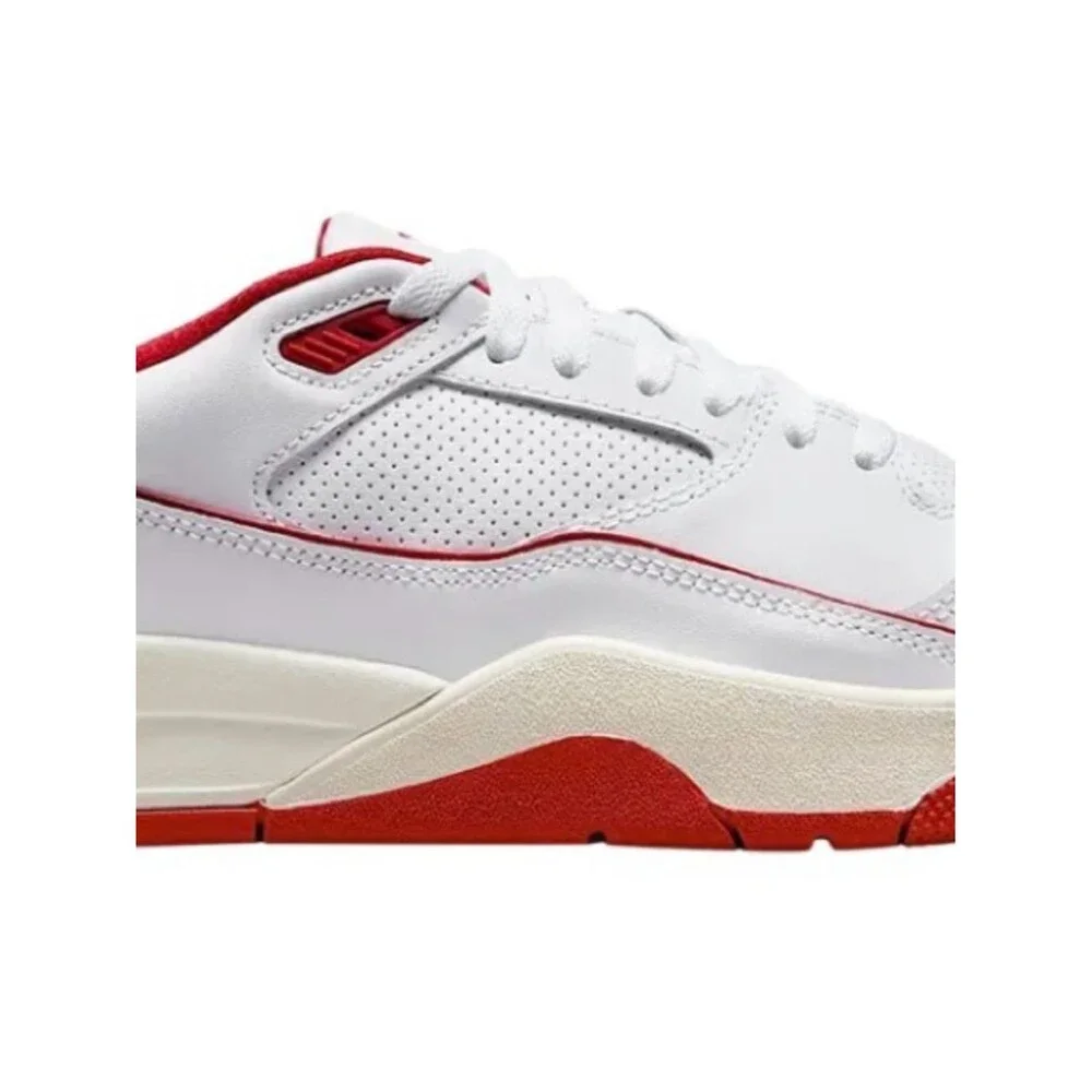 Jordan Men's White and Red Athletic Sneakers